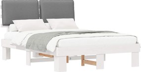 vidaXL Ágykeret Kárpitozott Fejtámlával Világosszürke 150 x 200 cm