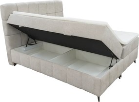 Boxspring ágy, 180x200, bézs, ALMA