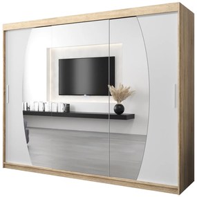 Ruhásszekrény 250 cm Eclipse (szonoma tölgy + matt fehér). 1063452
