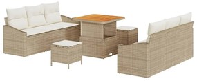 vidaXL Kerti Kanapé Szett párnával tárolóval 9 pcs Beige és krém
