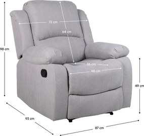 Pihentető fekvőszék, világos szürke szövet, ASKOY NEW