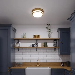 Hinkley HK-HADLEY-F-BR-Fürdőszobai mennyezeti lámpa HADLEY 3xE27/40W/230V IP44 aranyszínű