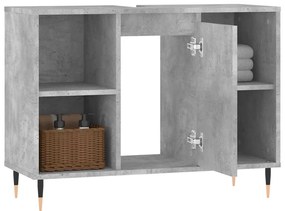 betonszürke szerelt fa fürdőszobaszekrény 80 x 33 x 60 cm