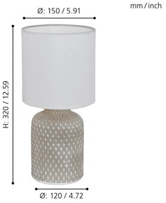 Eglo BELLARIVA 97774 kerámia asztali lámpa, 1x40W E14