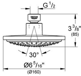 GROHE 28233000 - Zuhanyfej EUPHORIA COSMOPOLITAN 160 fényes króm