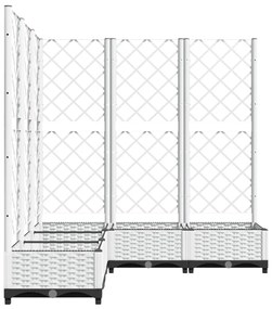 fehér polipropilén rácsos kerti ültetőláda 120 x 120 x 121,5 cm