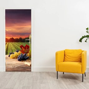 Fotótapéta ajtóra - Szőlőskert borral (95x205cm)