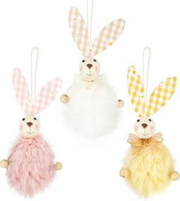 Húsvéti dekoráció medál szőrös nyuszi, 1 db húsvét