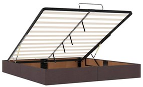 Oszmán ágykeret matraccal sötétbarna 160x200cm szövet