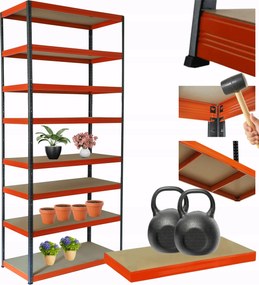 Tárolószekrény fém állvány Helios 270x110x30cm 8Px275kg Tömör