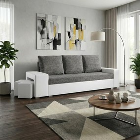 MILAN I Håromszemélyes kinyitható kanapé Fekete/fehér