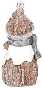 Hóember karácsonyi dekoráció, polirezin, 15 cm