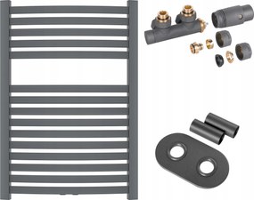 Grafit szĂnƱ lĂ©tra radiĂĄtor fĂŒrdĆszobĂĄba, tartozĂ©kokkal