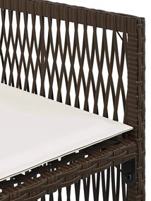 4 db barna polyrattan kerti szék párnával