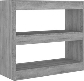 vidaXL szürke sonoma színű térelválasztó könyvszekrény 80x30x72 cm
