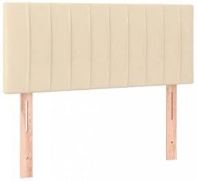 krémszínű szövet LED-es fejtámla 100x5x78/88 cm