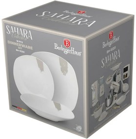 BerlingerHaus 18 darabos Sahara tányérkészlet,fehér-krém