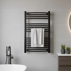 Íves törölközőszárító radiátor 1000x500 mm fekete