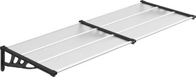 vidaXL fekete és átlátszó polikarbonát ajtóelőtető 239 x 90 cm