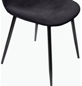 Sötétszürke bársony étkezőszék szett 4 db-os Monza – Støraa