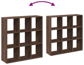 barna tölgy szerelt fa elválasztó könyvespolc 102x29x103,5 cm
