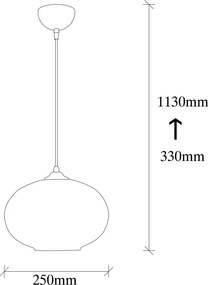 Camini MR-867 fekete-méz vas függőlámpa, Ø25 cm