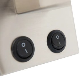 Acél fali lámpa bársony árnyékolóval virágokkal és arannyal - Brescia