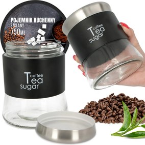 Ételtároló Doboz 750ml Befőttesüveg Kávé Tea Cukor Fedél Üveg Jb