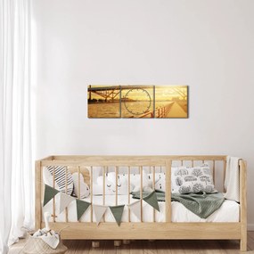 Kép a hídról napnyugtakor (órával) (90x30 cm)