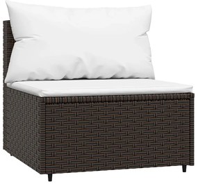 4 részes barna polyrattan kerti ülőgarnitúra párnákkal