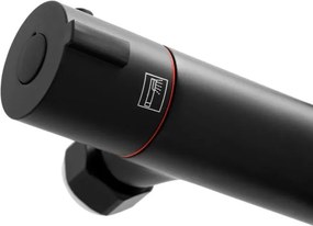 Erga Bergen Therm, zuhanygarnitúra termosztatikus csapteleppel és esőfejjel 25cm, fekete matt, ERG-YKA-BP.BERGEN-THERM-25-BLK