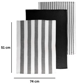 Pamut konyharuha szett 3 db-os 51x74 cm Marra – Tiseco Home Studio