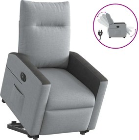 vidaXL elektromos felállást segítő világosszürke szövet dönthető fotel