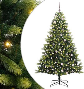vidaXL Mesterséges Hajlított Karácsonyfa 300 LED-del Zöld 240 cm