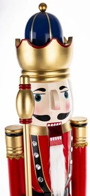 Nagy méretű fekete arany zöld piros fa álló karácsonyi diótörő figura 151x30x24cm