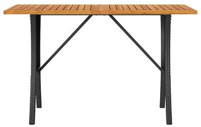 3 személyes fekete polyrattan kerti kanapé asztallal&amp;párnával