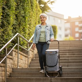 Jurhan COMFORT bevásárlótáska lépcsőjáró kerekekkel, 50l, szürke