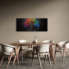 Kép – Fa színes szívekkel (120x50 cm)