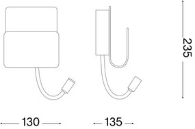 Ideal Lux - LED Fali spotlámpa PROBE LED/9,5W/230V USB fehér
