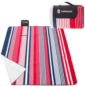 PreHouse Piknik takaró 200x160 csíkos - piros-kék