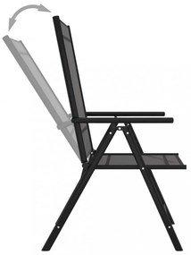 10 részes fekete-antracitszürke kerti étkezőgarnitúra