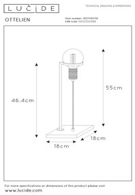 Lucide 30571/01/30 - Asztali lámpa OTTELIEN 1xE27/60W/230V