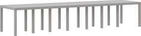 vidaXL Kerti Asztal Világosszürke 400 x 100 x 73 cm polirattan