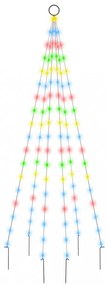 karácsonyfa zászlórúdon 108 színes LED-del 180 cm