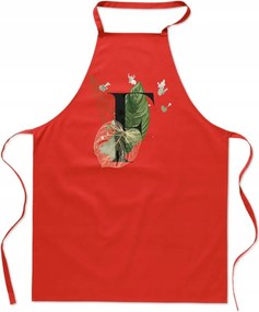 Konyhai Kötény piros F Betűvel monogram Franek Fausztina FA_374_c