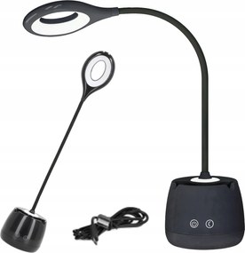 Asztali Led Akkumulátoros Asztali Lámpa 5W 180lm Fekete Lusia LED2B Kobi