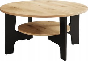 Dohányzóasztal 80 cm Artisan tölgy és fekete lábak Modern Loft stílus