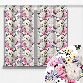 Kész Függönyök 2 Db-os Konyhai Függöny Szett 70X160 Alagút Függöny Minta 010