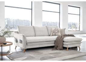 Bézs kinyitható sarokkanapé (jobb oldali) Charming Charlie – Miuform