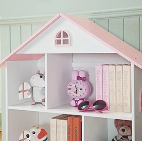 Gyerek könyvespolc, fehér/rózsaszín, MAISON TYP 1